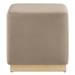 Tilden 17" Square Performance Velvet Upholstered Ottoman - Taupe Natural - MOD9150