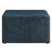 Callum Large 28" Square Woven Heathered Fabric Upholstered Ottoman - Heathered Weave Azure - MOD9152