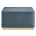 Tilden Large 28" Square Performance Velvet Upholstered Ottoman - Cadet Blue Natural - MOD9159