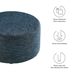 Callum Large 29" Round Woven Heathered Fabric Upholstered Ottoman - Heathered Weave Azure - MOD9171