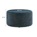 Callum Large 29" Round Woven Heathered Fabric Upholstered Ottoman - Heathered Weave Azure - MOD9171