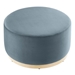 Tilden Large 29" Round Performance Velvet Upholstered Ottoman - Cadet Blue Natural - MOD9173