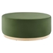 Tilden Large 38" Round Performance Velvet Upholstered Ottoman - Moss Green Natural - MOD9180