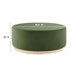 Tilden Large 38" Round Performance Velvet Upholstered Ottoman - Moss Green Natural - MOD9180