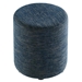 Callum 16" Round Woven Heathered Fabric Upholstered Ottoman - Heathered Weave Azure - MOD9185