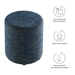 Callum 16" Round Woven Heathered Fabric Upholstered Ottoman - Heathered Weave Azure - MOD9185