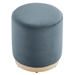 Tilden 16" Round Performance Velvet Upholstered Ottoman - Cadet Blue Natural - MOD9188