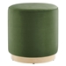 Tilden 16" Round Performance Velvet Upholstered Ottoman - Moss Green Natural - MOD9190