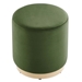 Tilden 16" Round Performance Velvet Upholstered Ottoman - Moss Green Natural - MOD9190