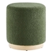 Tilden 16" Round Sherpa Upholstered Ottoman - Moss Green Natural - MOD9195