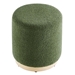 Tilden 16" Round Sherpa Upholstered Ottoman - Moss Green Natural - MOD9195