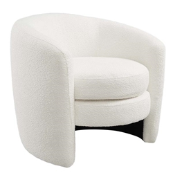 Affinity Upholstered Boucle Fabric Curved Back Armchair - Cloud 