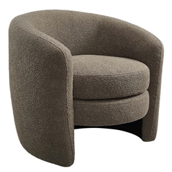 Affinity Upholstered Boucle Fabric Curved Back Armchair - Pebble 