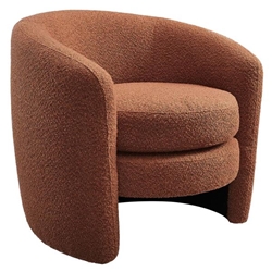 Affinity Upholstered Boucle Fabric Curved Back Armchair - Rust 
