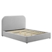 Keynote Upholstered Fabric Curved Queen Platform Bed - Heathered Weave Light Gray - MOD9259