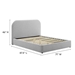 Keynote Upholstered Fabric Curved Queen Platform Bed - Heathered Weave Light Gray - MOD9259