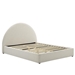 Resort Upholstered Fabric Arched Round Queen Platform Bed - Heathered Weave Ivory - MOD9267