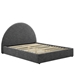 Resort Upholstered Fabric Arched Round Queen Platform Bed - Heathered Weave Slate - MOD9271