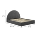 Resort Upholstered Fabric Arched Round Queen Platform Bed - Heathered Weave Slate - MOD9271