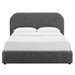 Keynote Upholstered Fabric Curved Full Platform Bed - Heathered Weave Slate - MOD9281