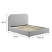 Keynote Upholstered Fabric Curved Full Platform Bed - Heathered Weave Light Gray - MOD9282