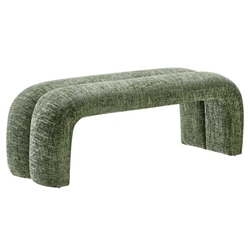 Dax 50.5" Chenille Upholstered Accent Bench - Basil 