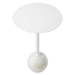 Aliza Round White Marble Side Table - White White - MOD9520