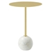 Aliza Round White Marble Side Table - White Brass - MOD9521