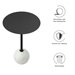 Aliza Round White Marble Side Table - White Black - MOD9522