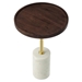 Amina Round Acacia Wood Side Table - White Walnut - MOD9523