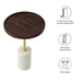 Amina Round Acacia Wood Side Table - White Walnut - MOD9523
