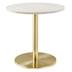 Viva Round White Marble Side Table - Brass White