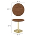 Viva Round Acacia Wood Side Table - Brass Light Oak - MOD9529