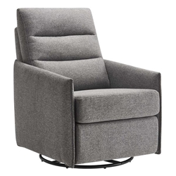 Etta Upholstered Fabric Lounge Chair - Light Gray 