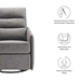 Etta Upholstered Fabric Lounge Chair - Light Gray - MOD9596