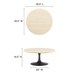 Lippa 36” Round Artificial Travertine  Coffee Table - Black Travertine - MOD9609