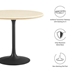 Lippa 36” Round Artificial Travertine  Dining Table - Black Travertine - MOD9649