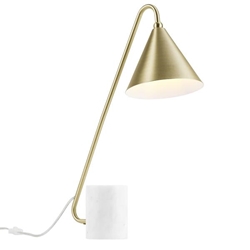 Ayla Marble Base Table Lamp - Satin Brass 