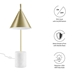 Ayla Marble Base Table Lamp - Satin Brass - MOD9658