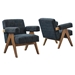 Lyra Fabric Armchair - Set of 2 - Azure Fabric - MOD9674