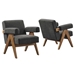 Lyra Fabric Armchair - Set of 2 - Dark Gray Fabric - MOD9676
