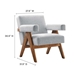 Lyra Fabric Armchair - Set of 2 - Light Gray Fabric - MOD9677