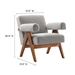 Lyra Boucle Fabric Armchair - Set of 2 - Light Gray - MOD9678