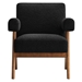 Lyra Boucle Fabric Armchair - Set of 2 - Black - MOD9679