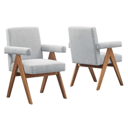 Lyra Fabric Dining Room Chair - Set of 2 - Light Gray Fabric 