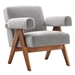 Lyra Boucle Fabric Armchair - Light Gray - MOD9703