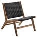Saoirse Woven Rope Wood Accent Lounge Chair - Walnut Black - MOD9774