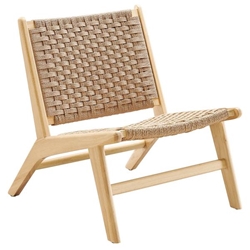 Saoirse Woven Rope Wood Accent Lounge Chair - Natural Natural 
