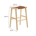 Saoirse Faux Leather Wood Bar Stool - Set of 2 - Natural Brown - MOD9801
