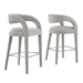 Pinnacle Boucle Upholstered Bar Stool Set of Two - Taupe Silver - MOD9905